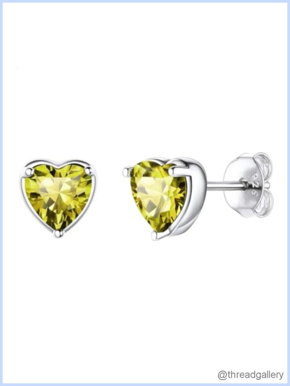 Sterling Silver 6mm Heart CZ Stud Earrings Hypoallergenic Fine Jewelry